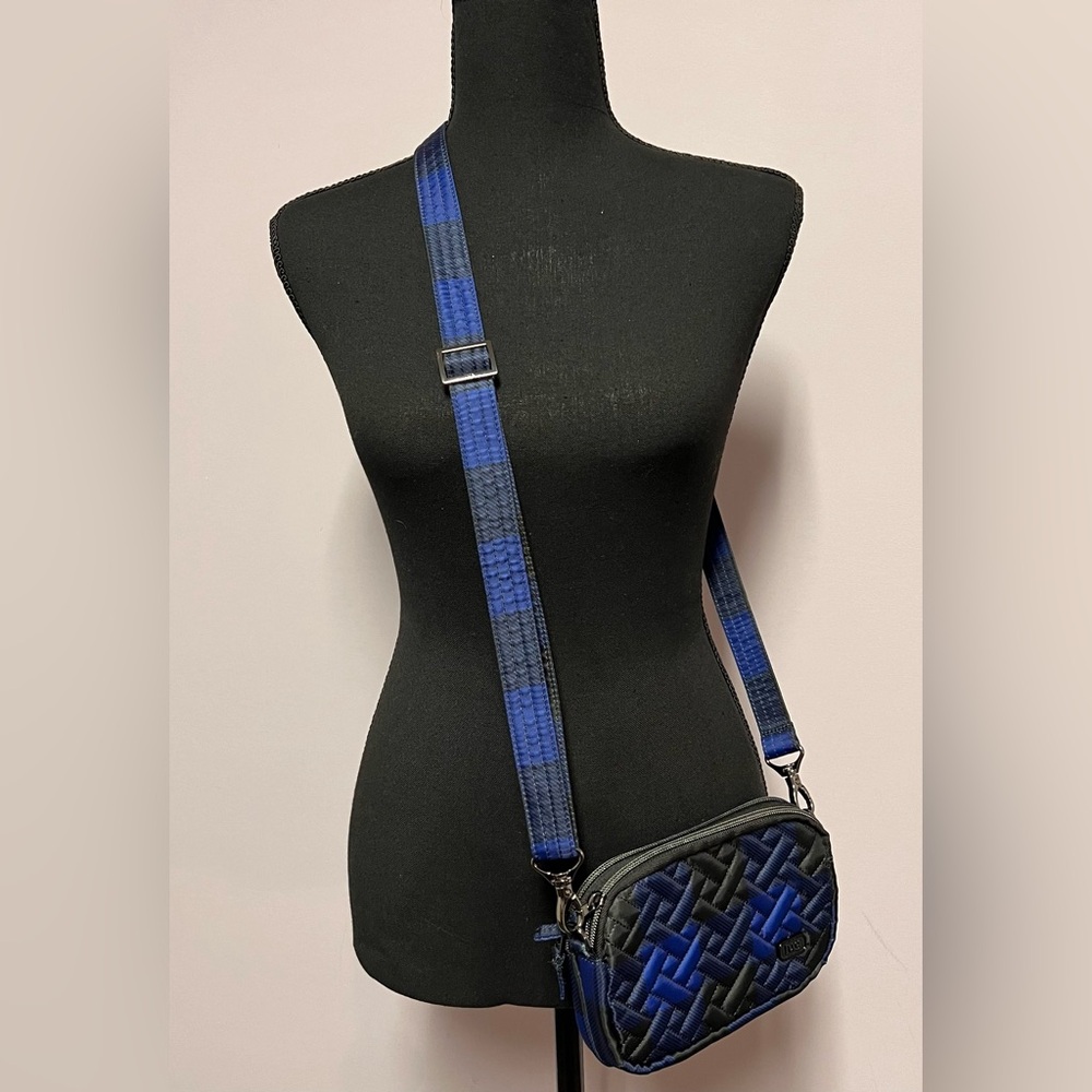 NEW Lug CROSSBODY Waist Bag BLUE PLAID Quilted